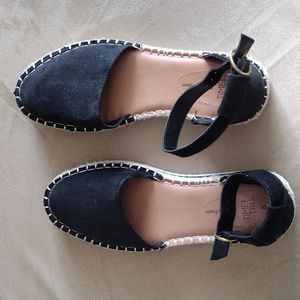 Black suade shoes
